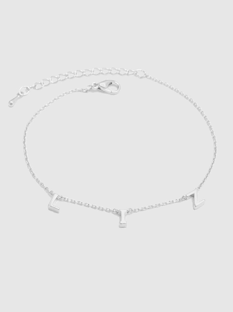 Gold Dipped Brass Name Spaced Letter Bracelet