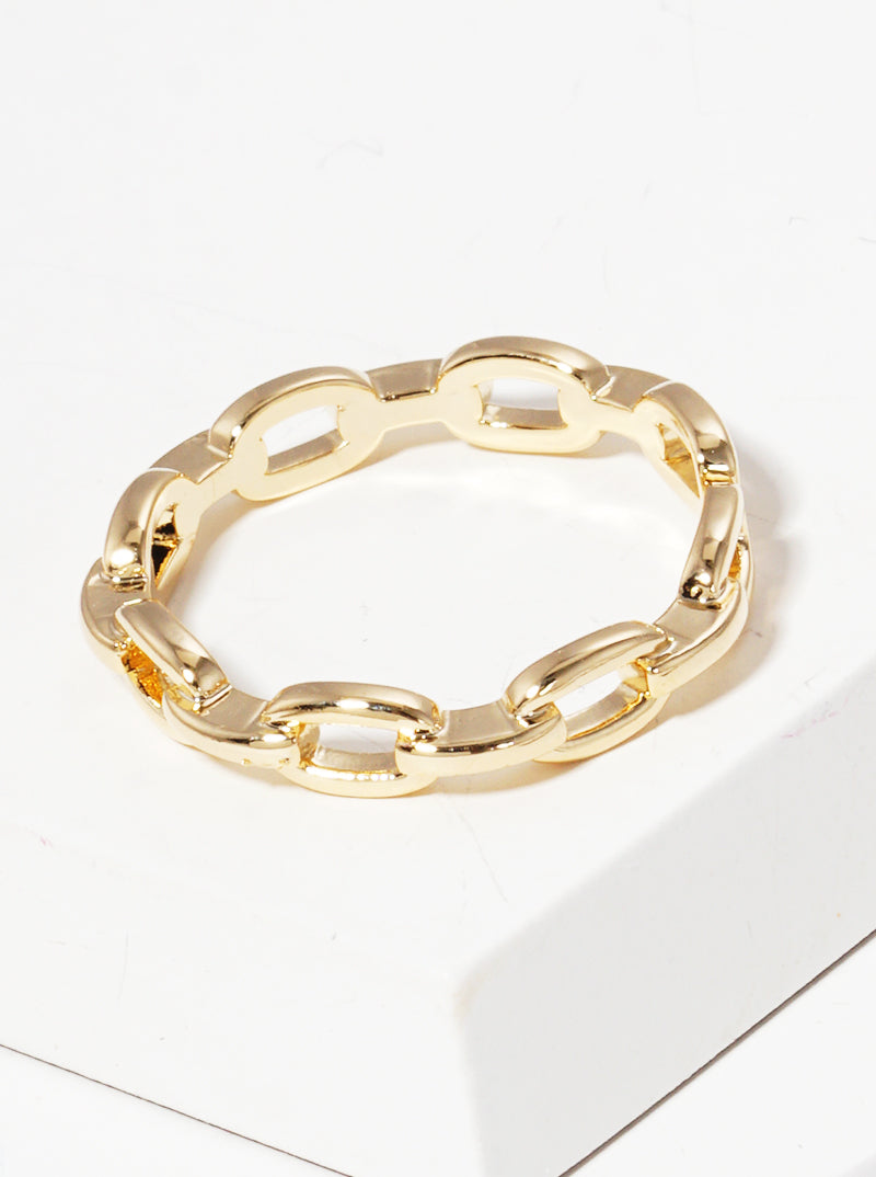 Gold Dipped Link Chain Adjustable Cuff Ring