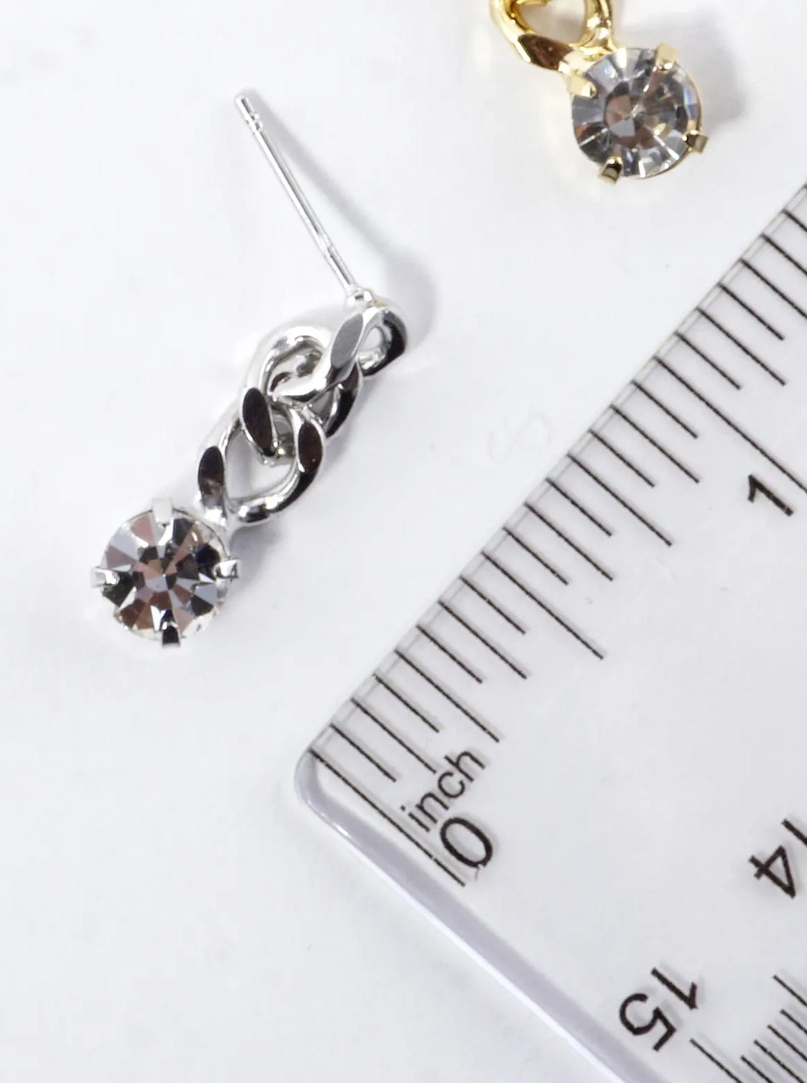 Gold Plated CZ Curb Chain Dangle Earrings
