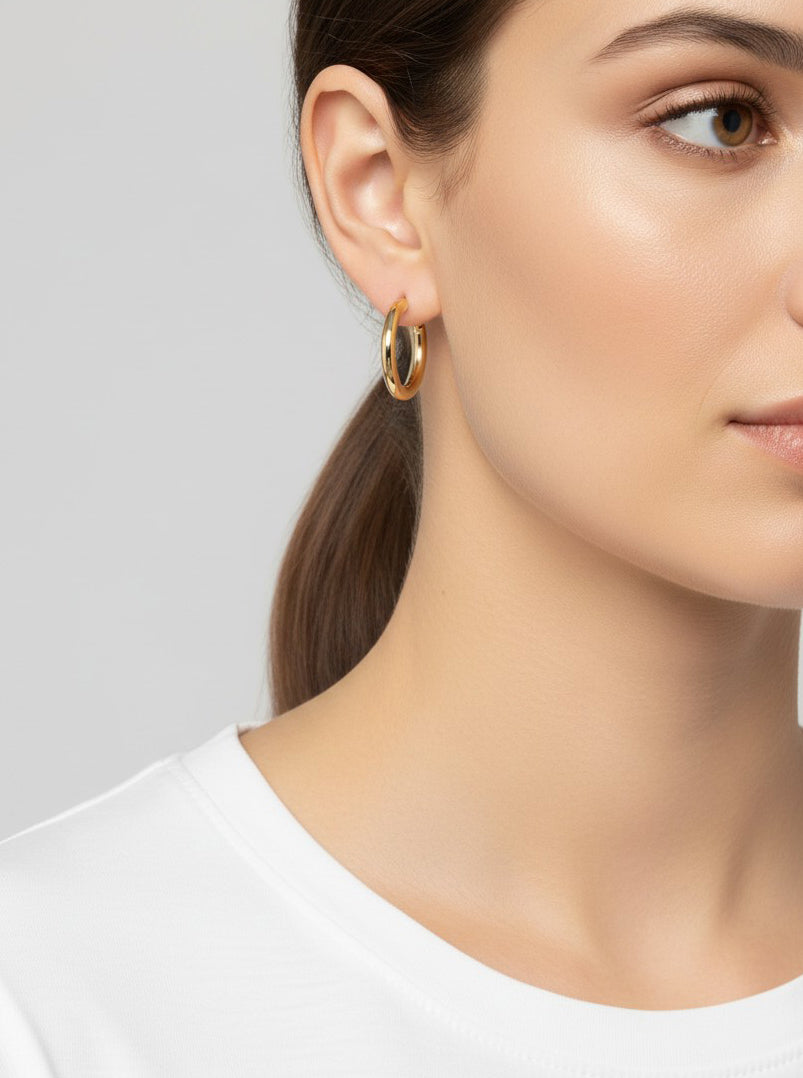 Gold Plated Classic Hoop Earrings