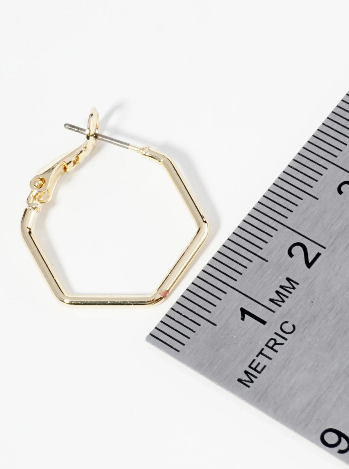 Gold Plated Hexagon Hoop Earrings