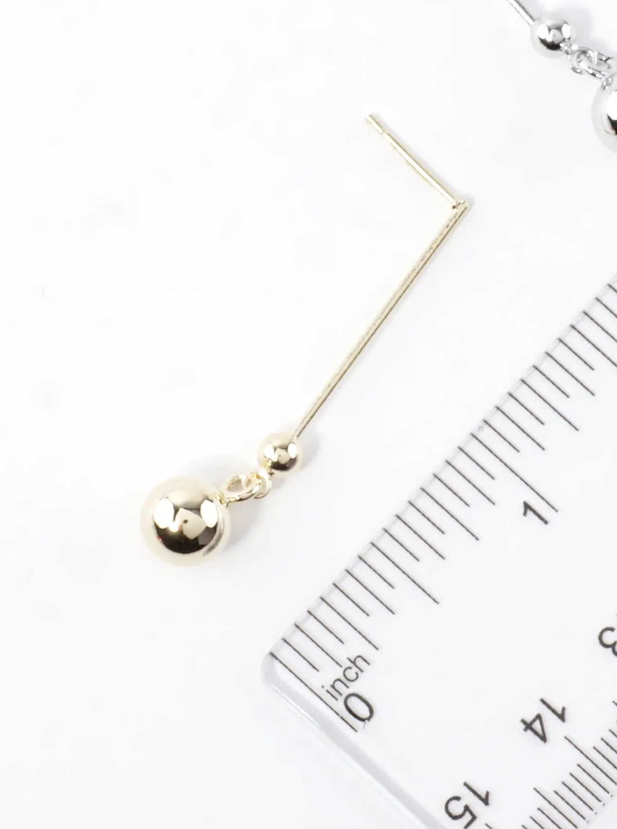 Gold Plated Linear Ball Drop Earring
