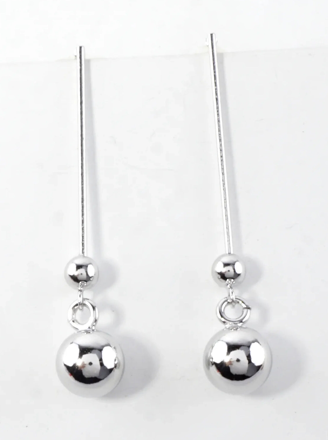 Gold Plated Linear Ball Drop Earring
