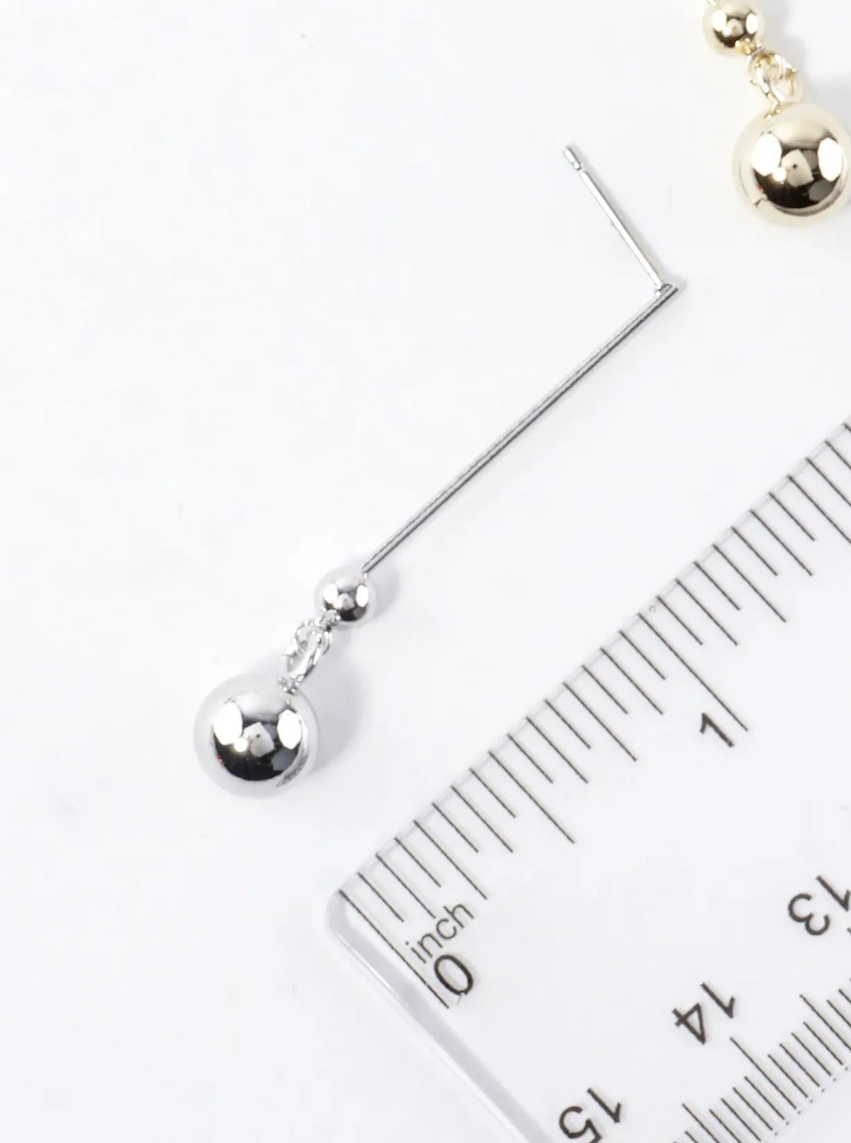 Gold Plated Linear Ball Drop Earring