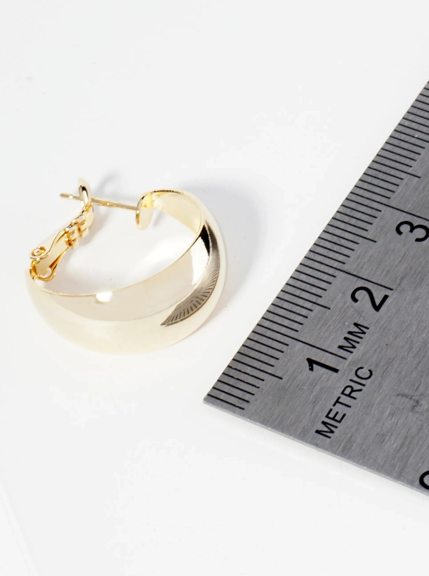 Gold Plated Tapered Hoop Earrings