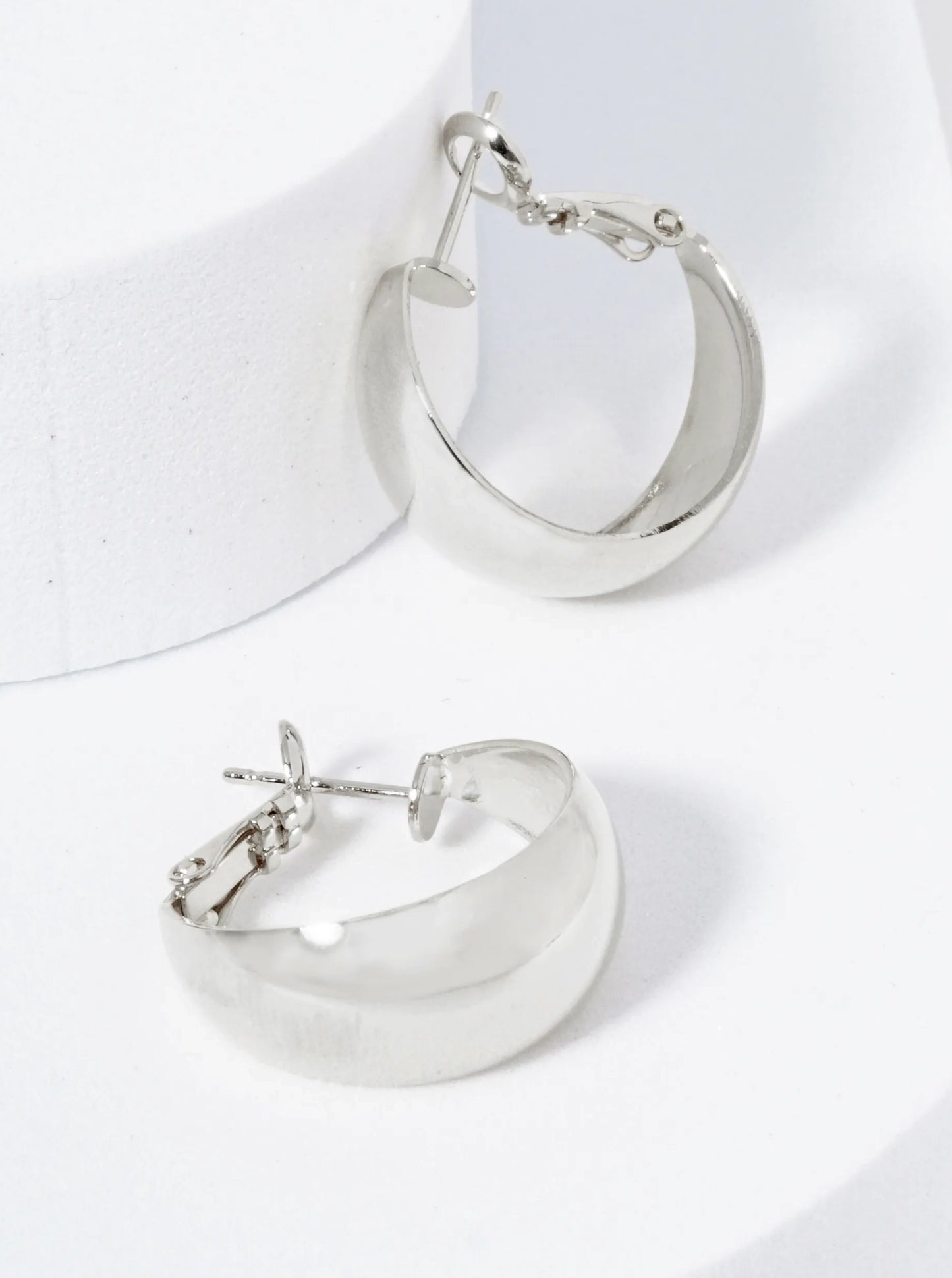 Gold Plated Tapered Hoop Earrings