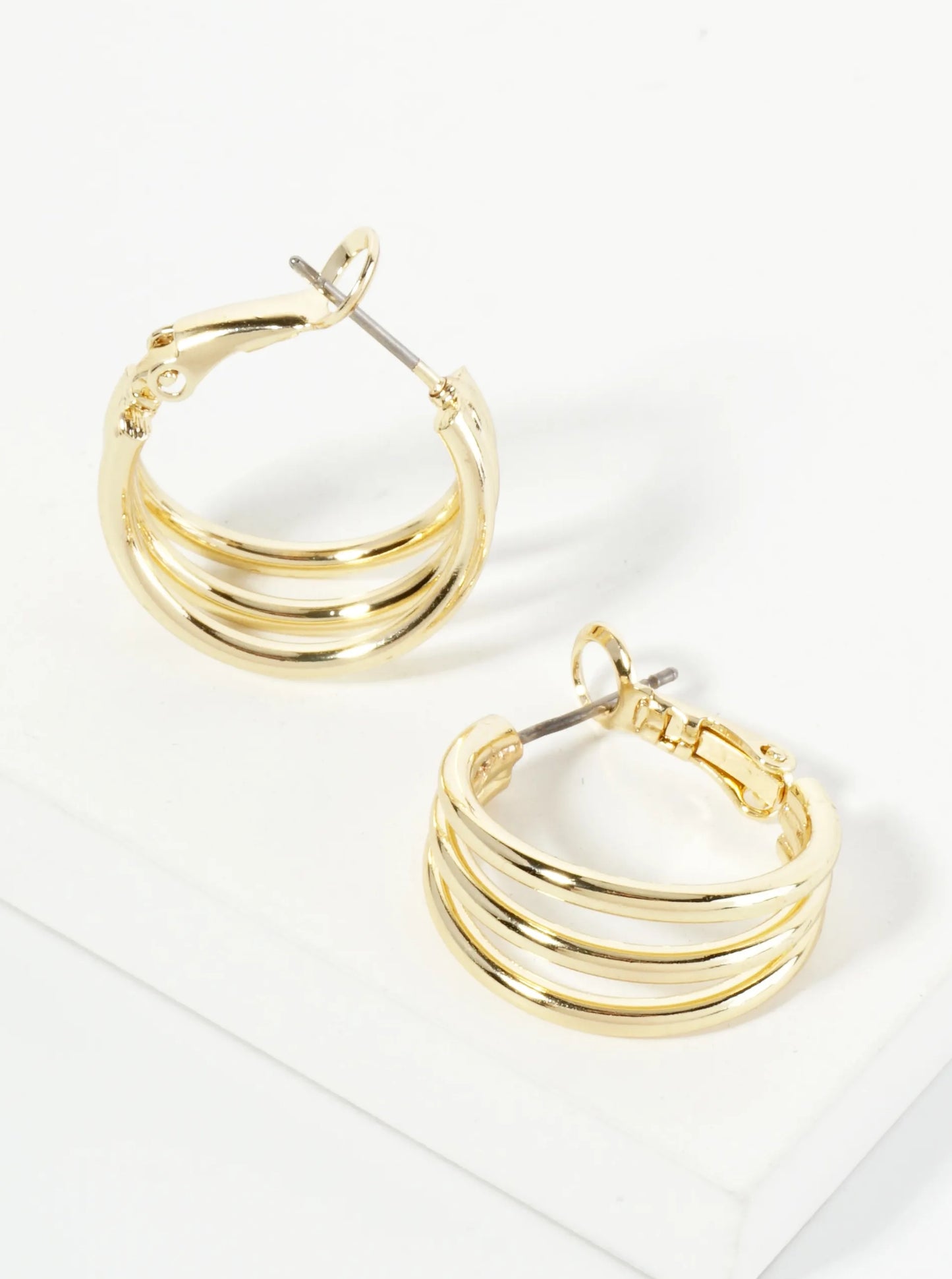 Gold Plated Triple Layer Hoop Earring