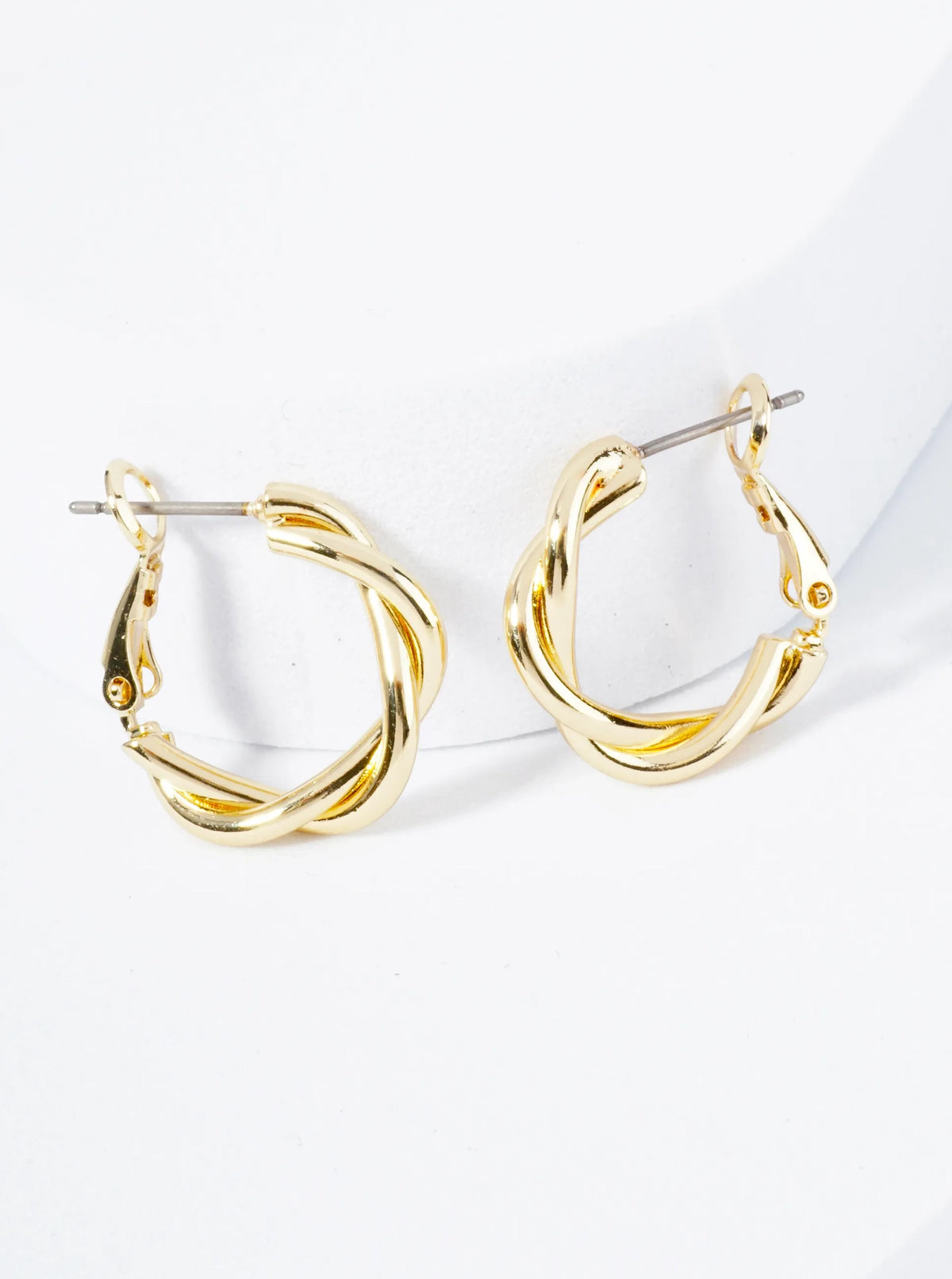 Gold Plated Twisted Hoop Earrings
