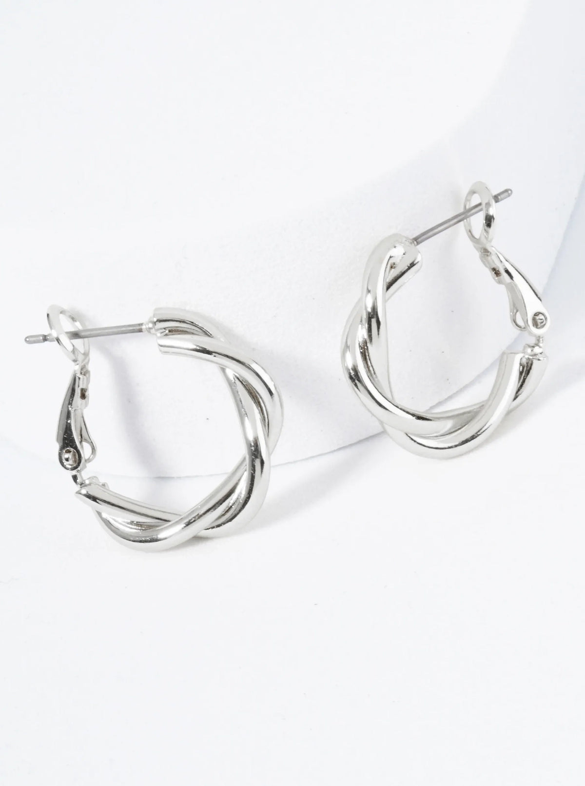 Gold Plated Twisted Hoop Earrings