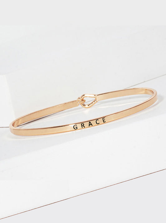 Grace Engraved Inspirational Bangle Bracelet