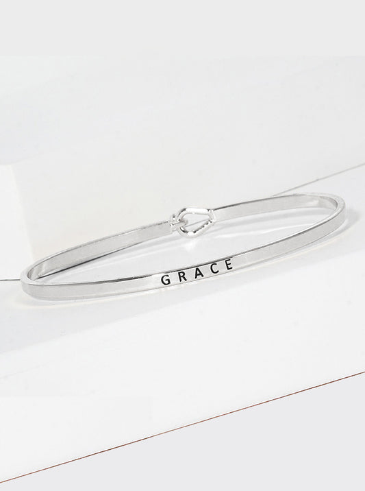 Grace Engraved Inspirational Bangle Bracelet