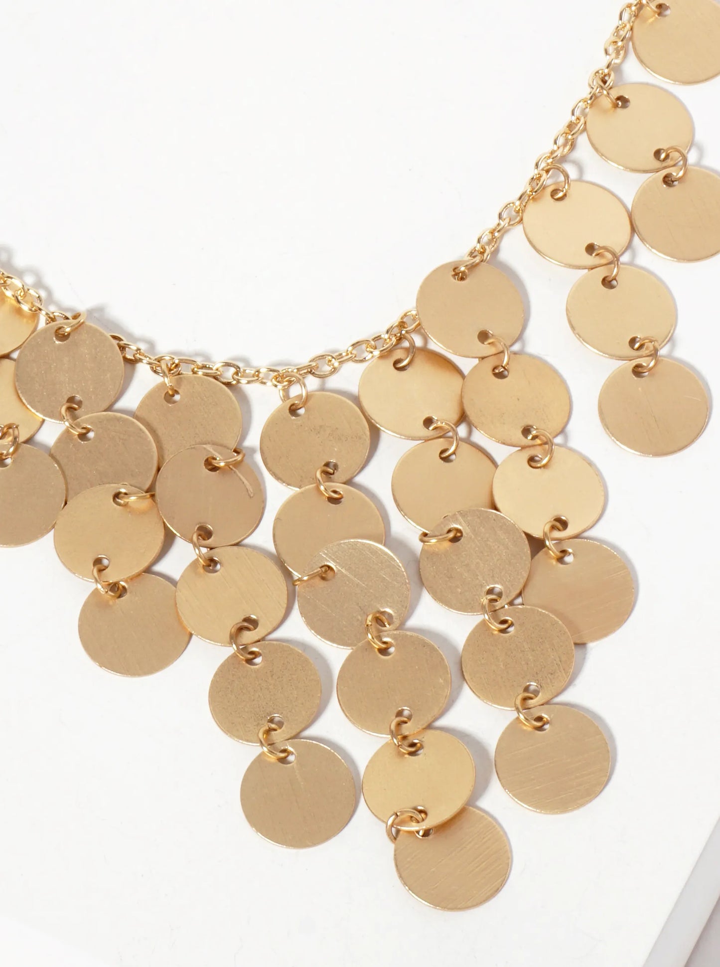 Graduated Discs Hanging-Down Chandelier Necklace