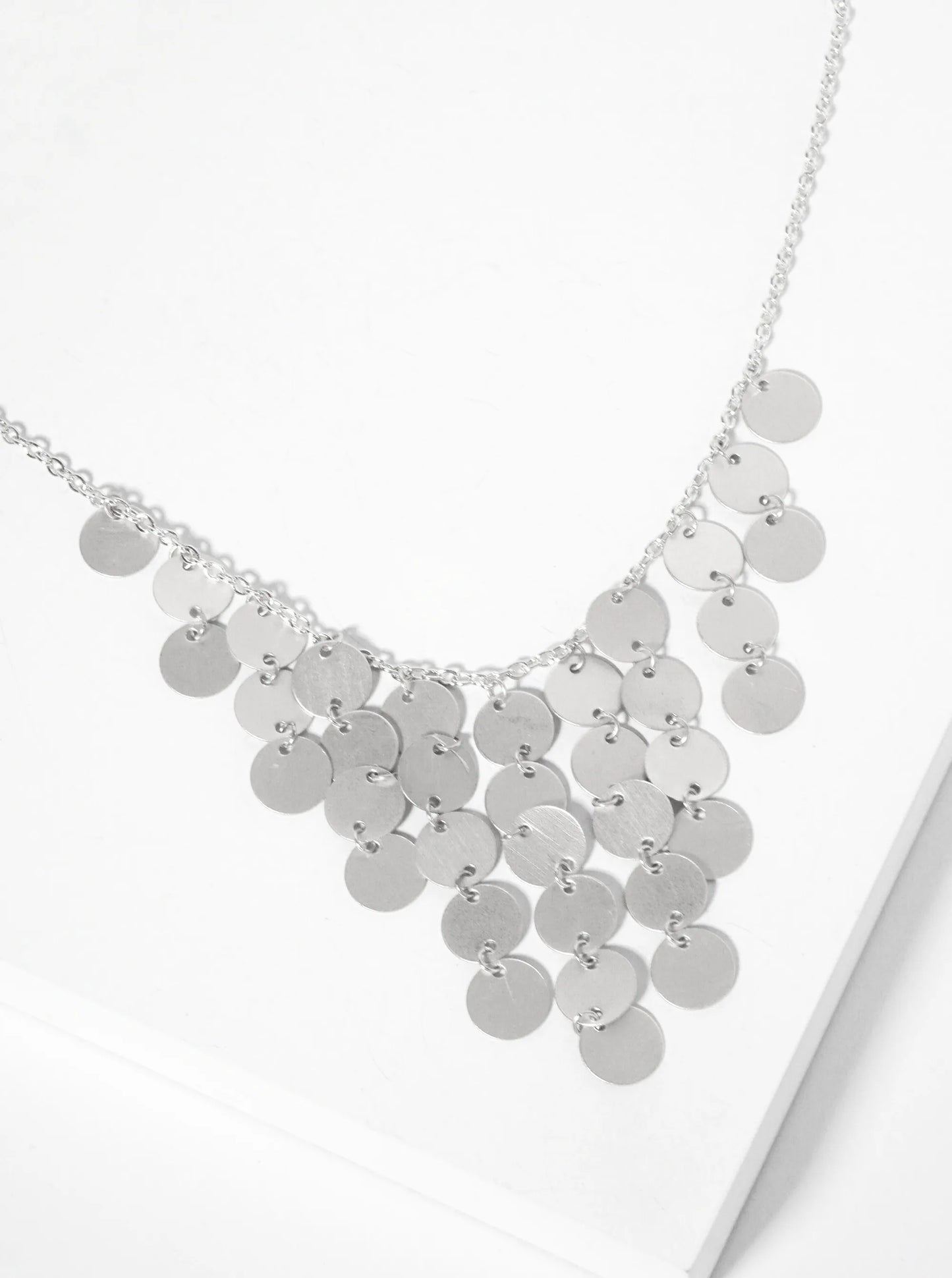 Graduated Discs Hanging-Down Chandelier Necklace