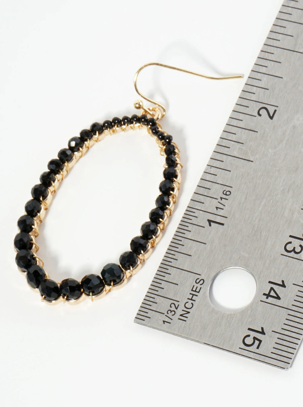 Graduated Glass Beaded Long Hexagon Dangle Drop Earrings