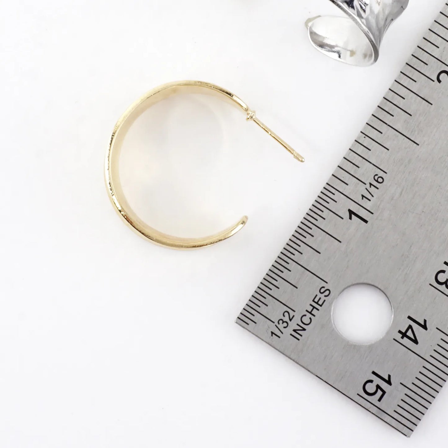 Graduated Hammered Brass Hoop Earrings