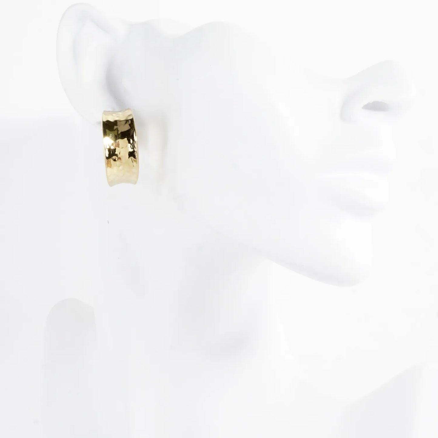 Graduated Hammered Brass Hoop Earrings