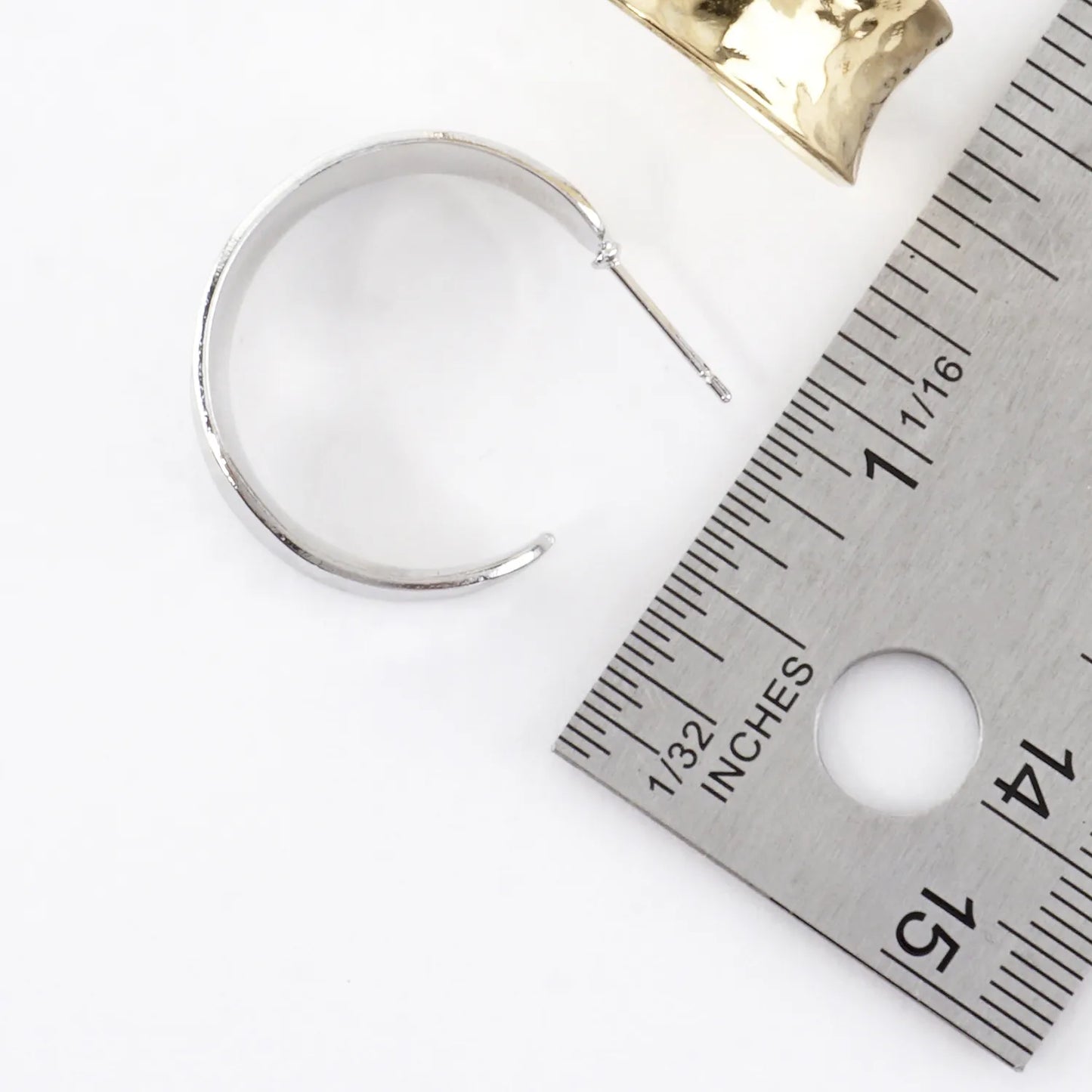 Graduated Hammered Brass Hoop Earrings