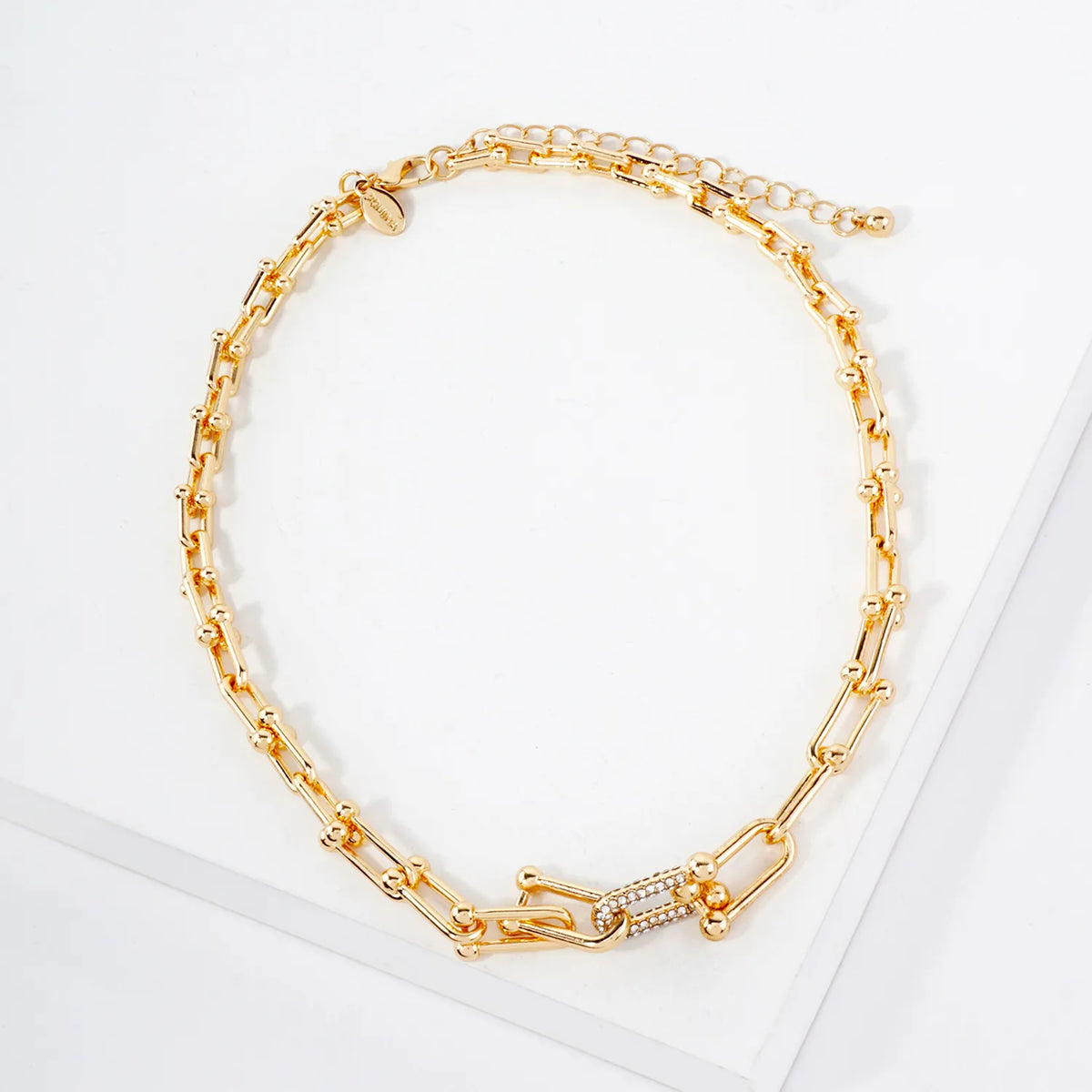 Graduated Horseshoe Chain With Crystal Necklace