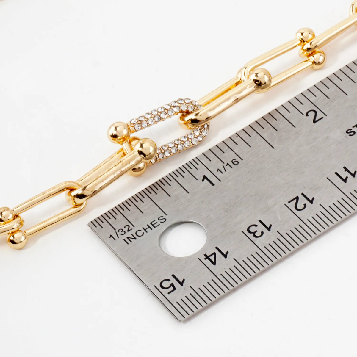 Graduated Horseshoe Chain With Crystal Necklace