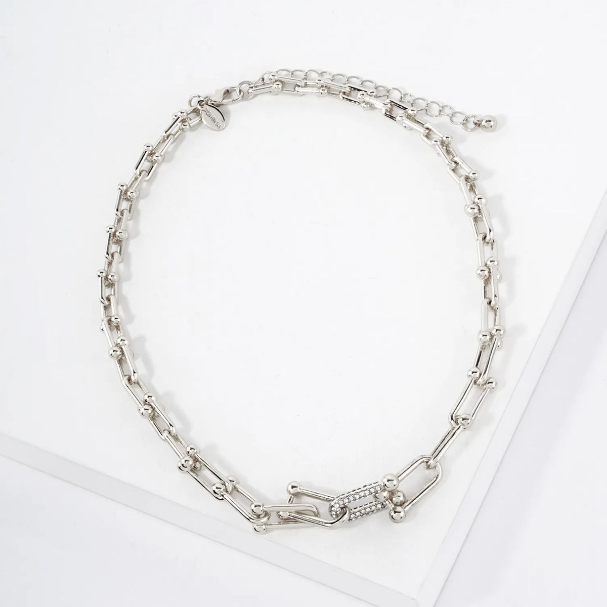 Graduated Horseshoe Chain With Crystal Necklace