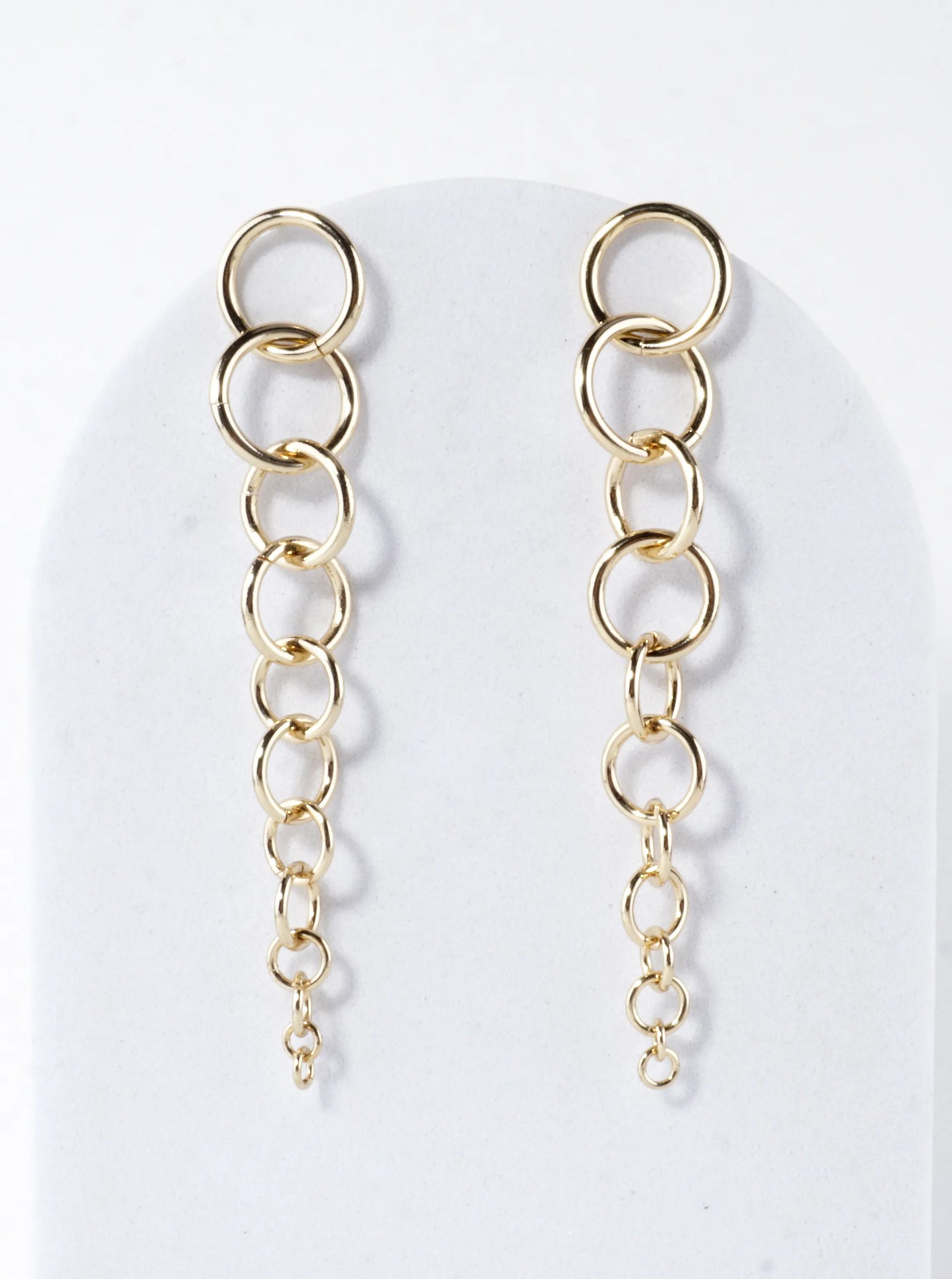Graduated Rings Linear Drop Earrings
