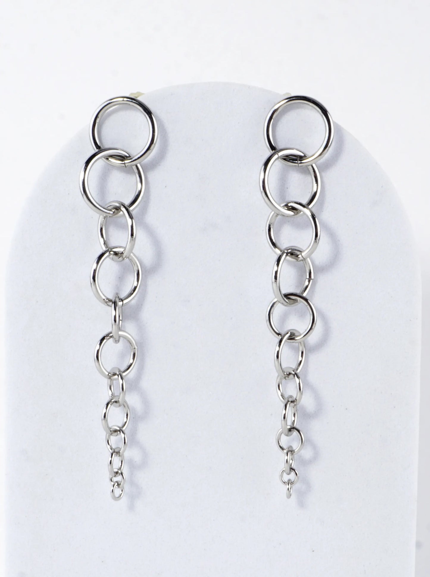 Graduated Rings Linear Drop Earrings