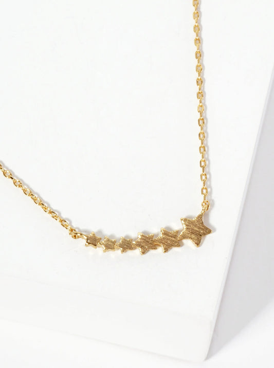 Graduated Six Stars Pendant 18K-Gold-Dipped Necklace