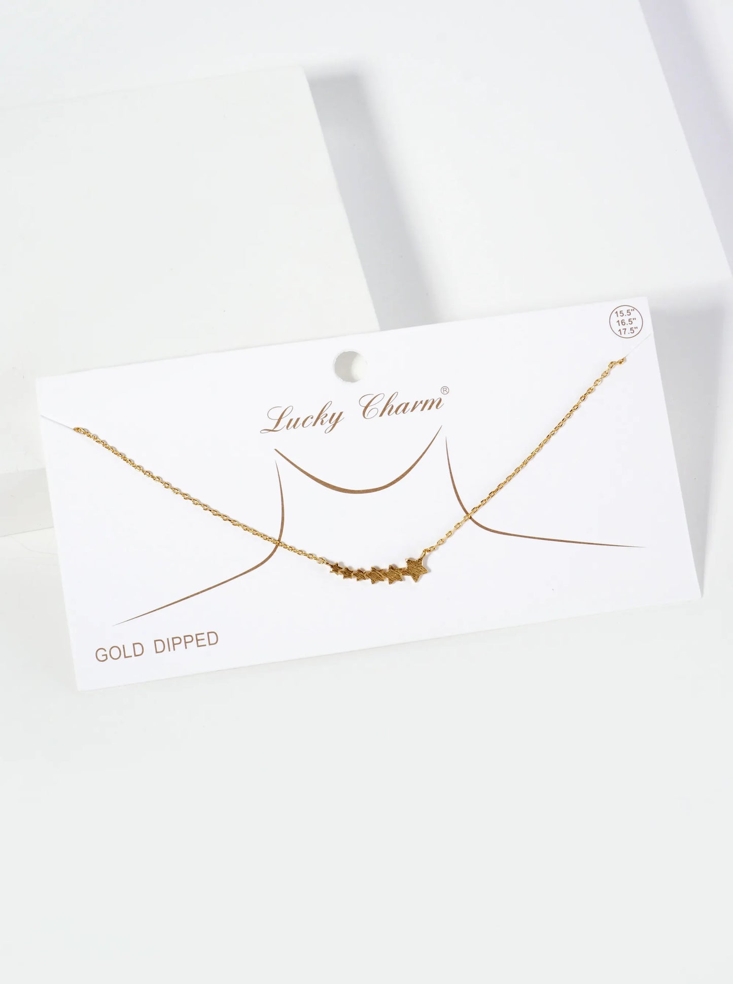 Graduated Six Stars Pendant 18K-Gold-Dipped Necklace
