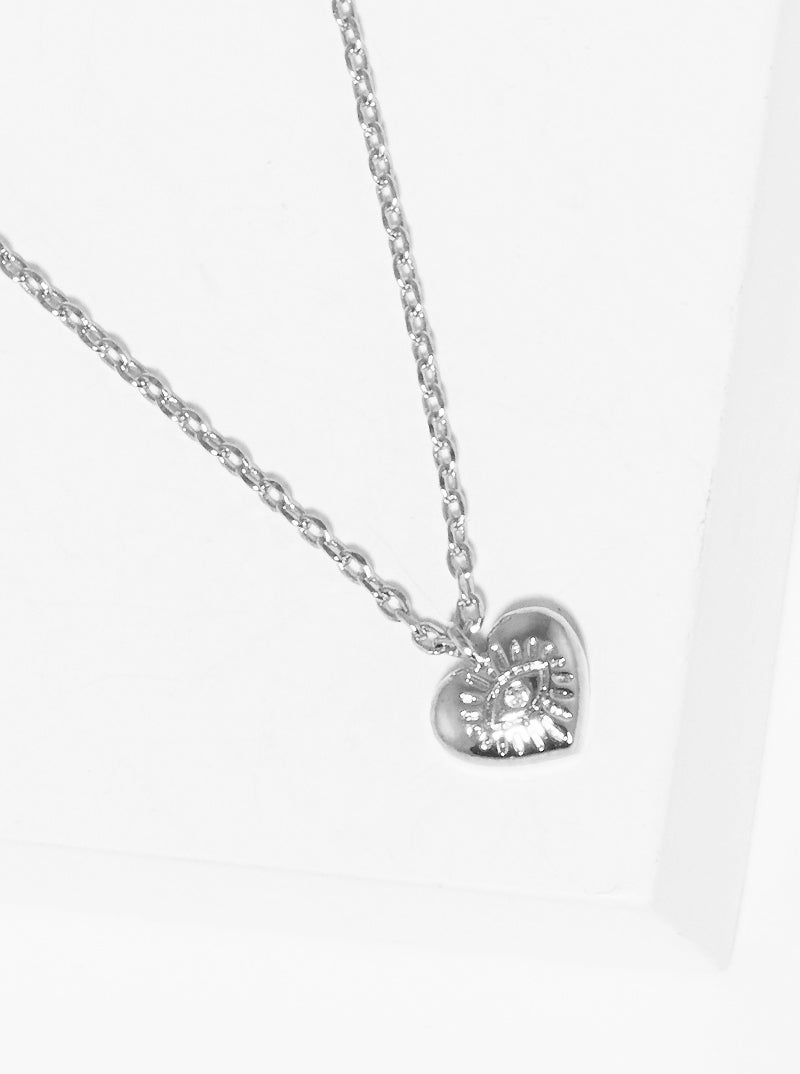 Ground Yourself Heart Evil Eye Pendant 18K-Gold-Dipped Necklace