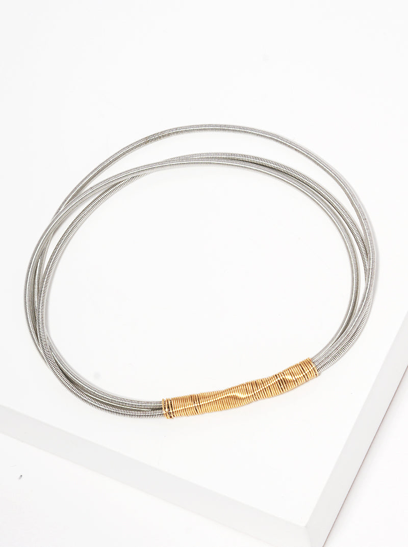 Guitar Wire Wrapped Spring Wire Stretch Stackable Bracelet