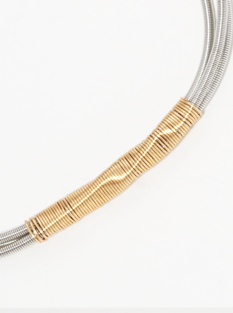 Guitar Wire Wrapped Spring Wire Stretch Stackable Bracelet