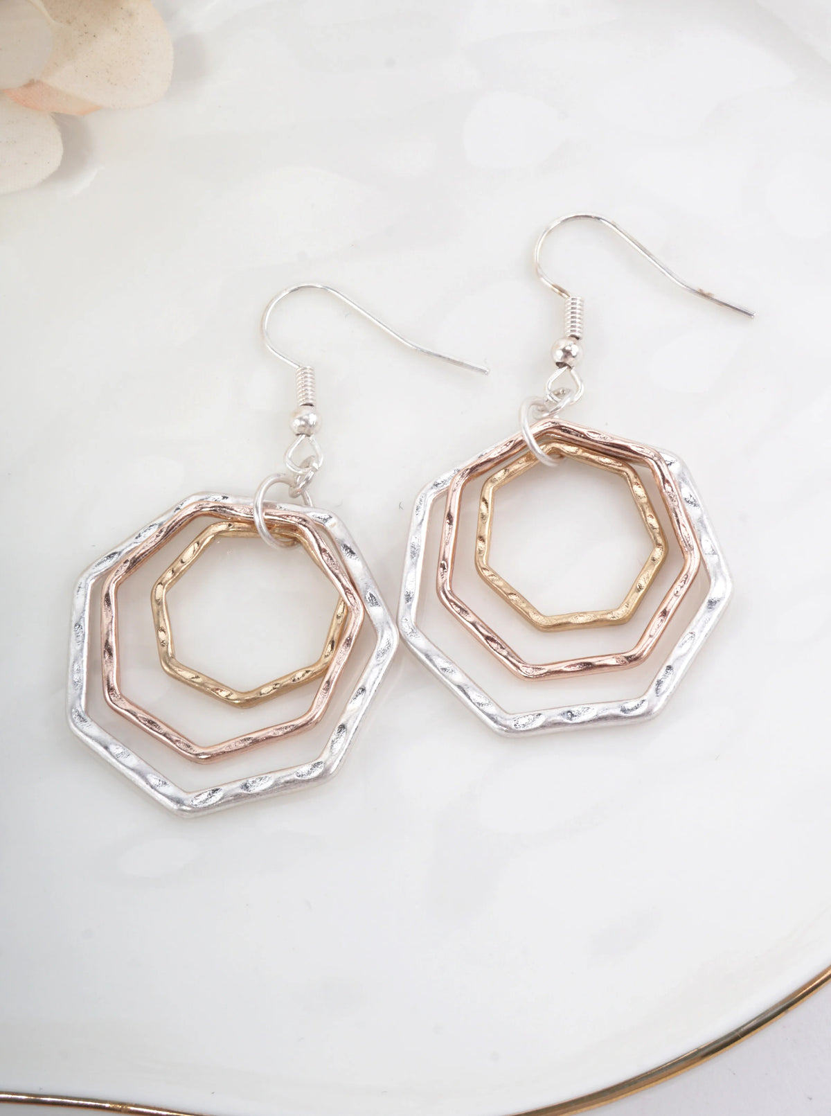 Layered Geometric Dangle Earrings