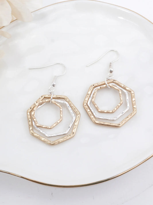 Layered Geometric Dangle Earrings
