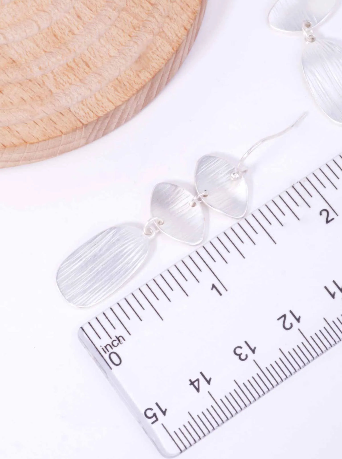 Brushed Geometric Triple Dangle Earrings