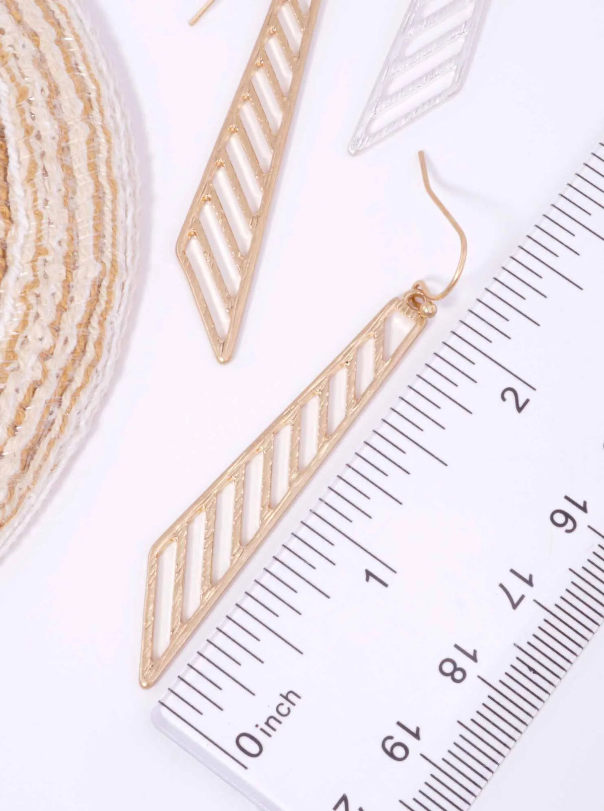 Diagonal Bar Tapered Matte Hook Drop Earrings