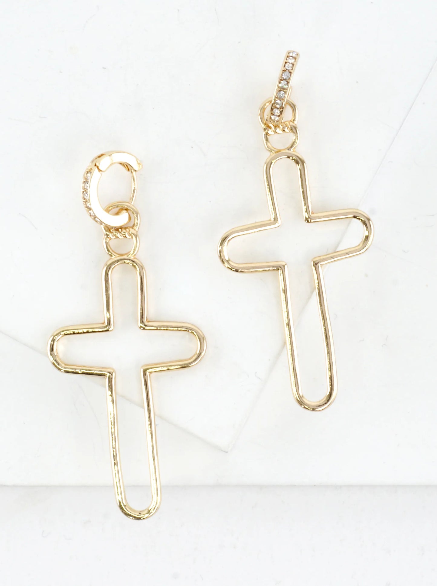 Cross Charm Hoop Earrings