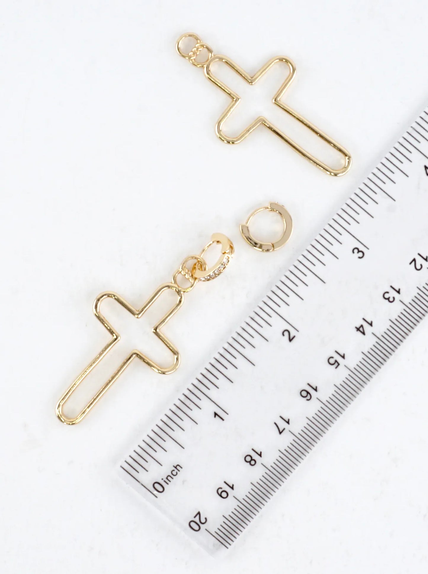 Cross Charm Hoop Earrings