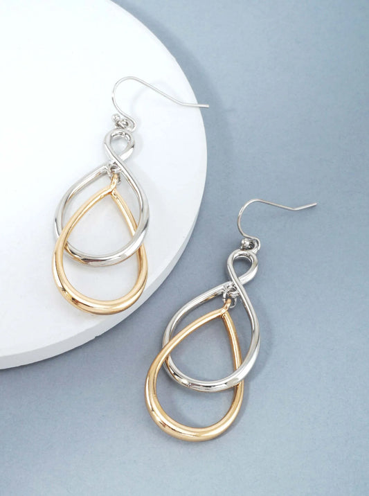 Modern Layered Teardrop Dangle Earrings