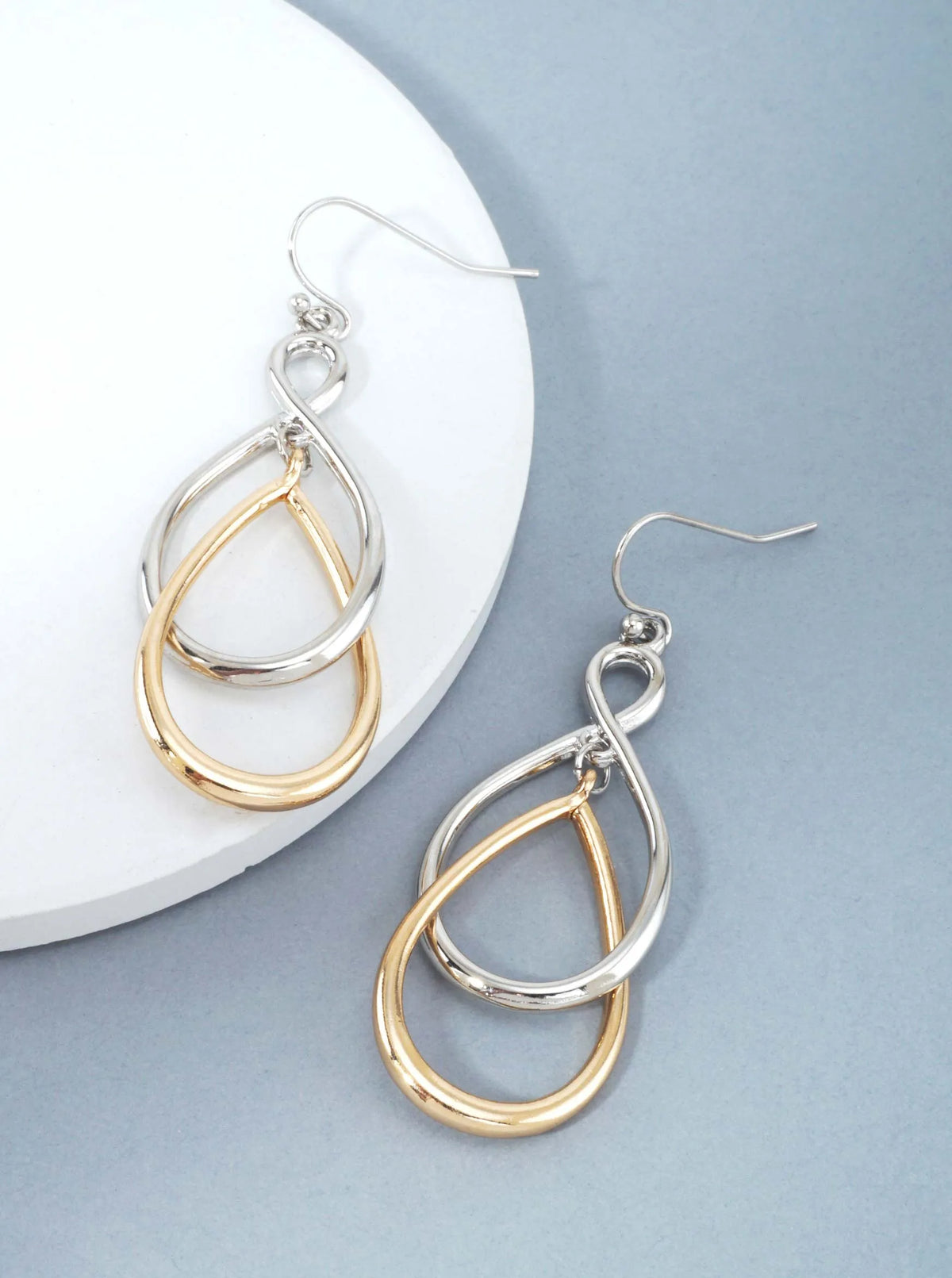 Modern Layered Teardrop Dangle Earrings