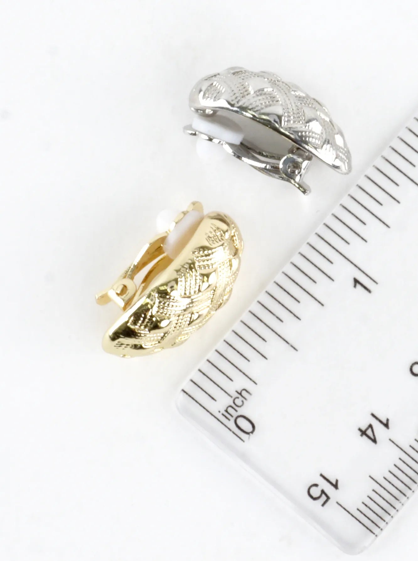 Textured Oval Weave Clip-On Earrings