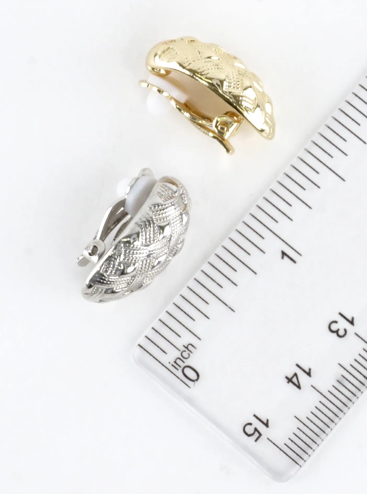 Textured Oval Weave Clip-On Earrings