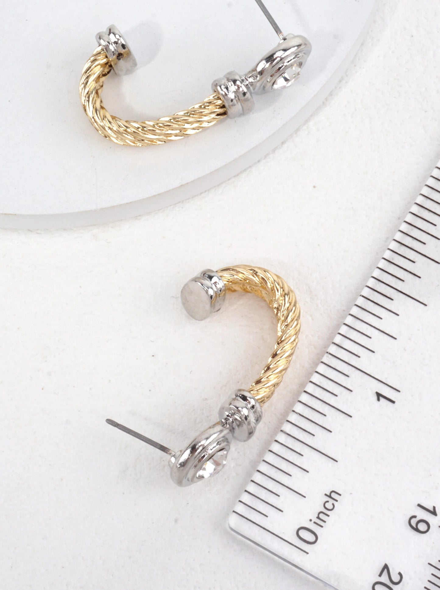 Two-Tone Open Hoop Earrings
