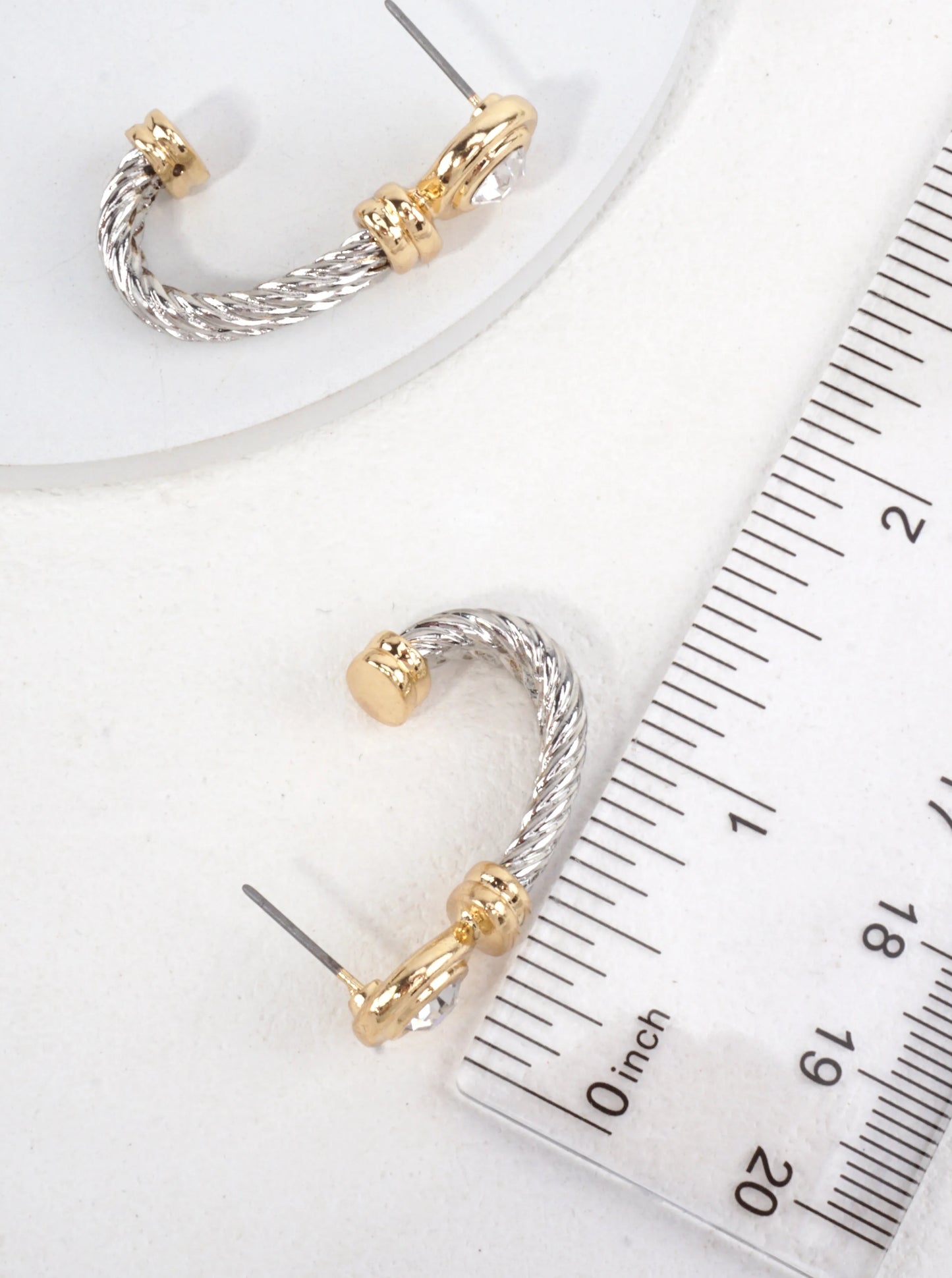 Two-Tone Open Hoop Earrings