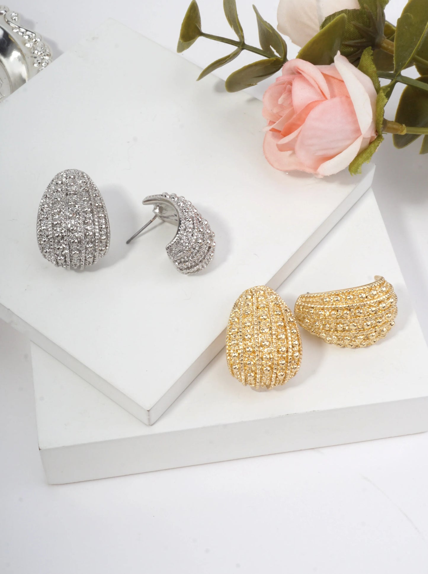 Textured Sculptural Stud Earrings