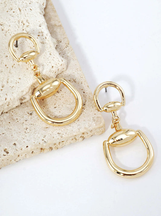 Horseshoe Shape Polished Dangle Drop Earrings