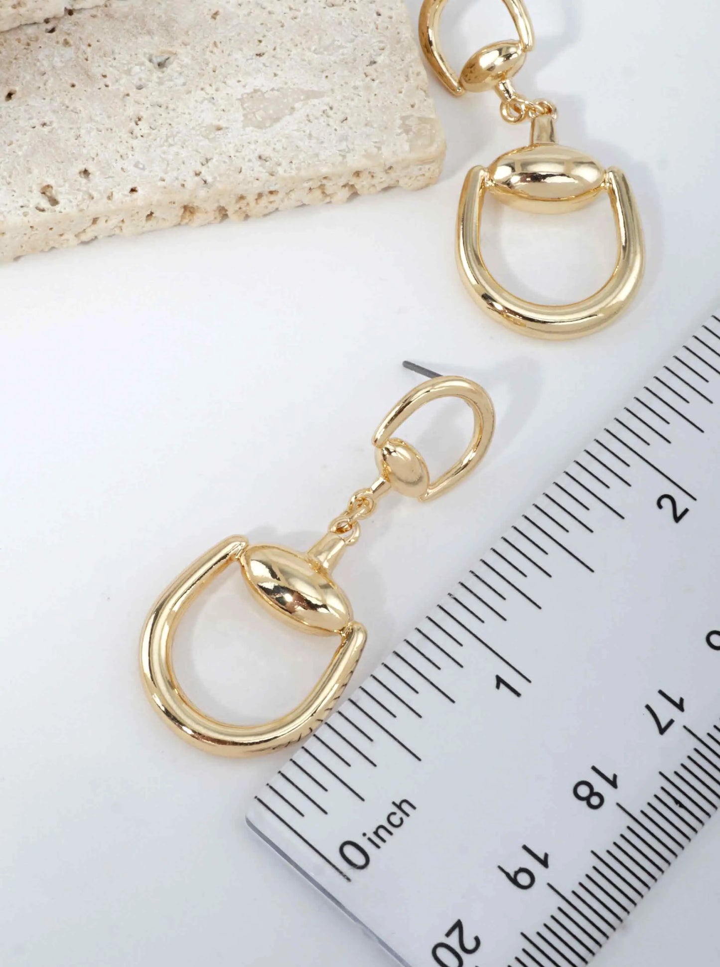 Horseshoe Shape Polished Dangle Drop Earrings