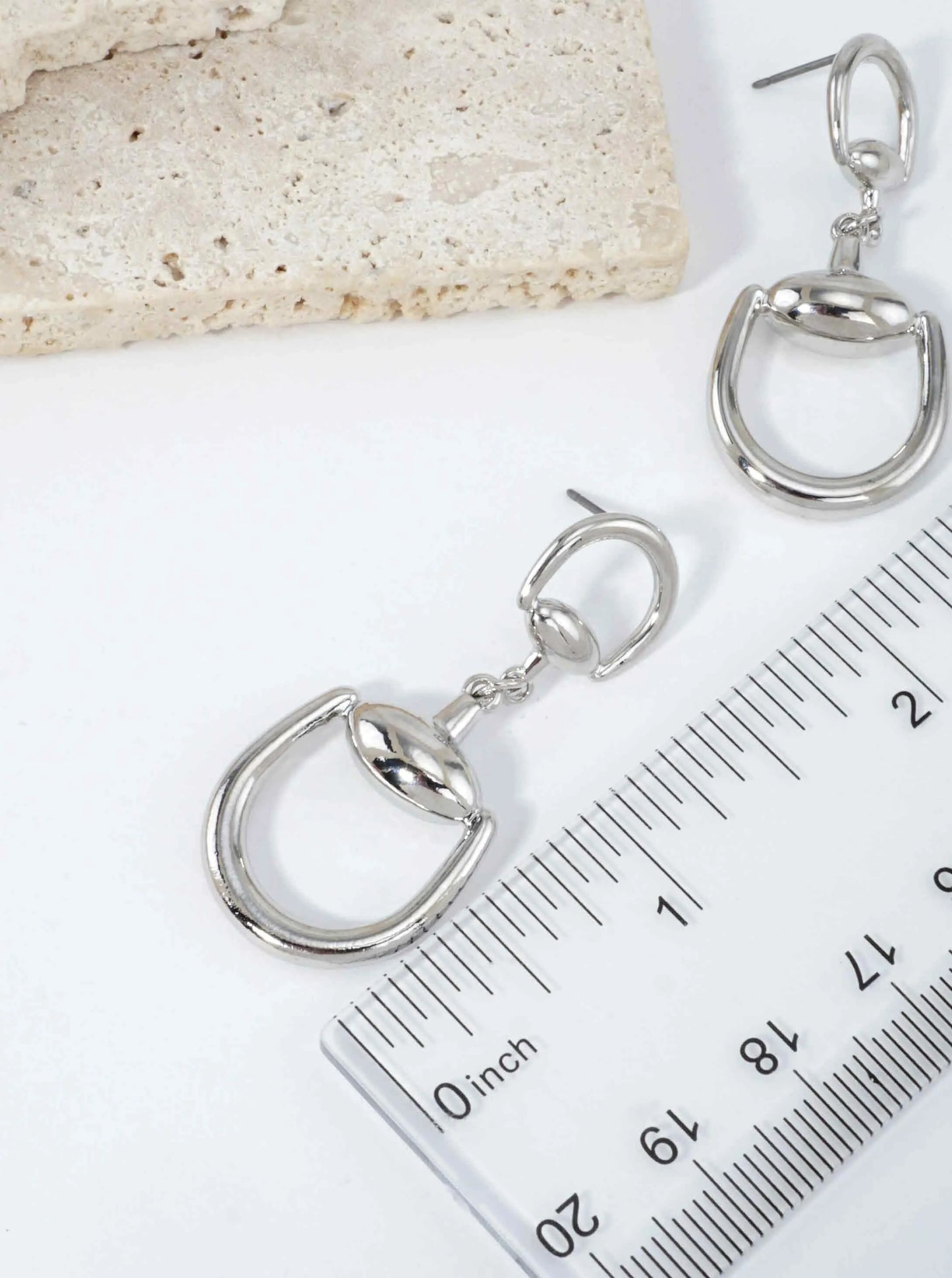 Horseshoe Shape Polished Dangle Drop Earrings