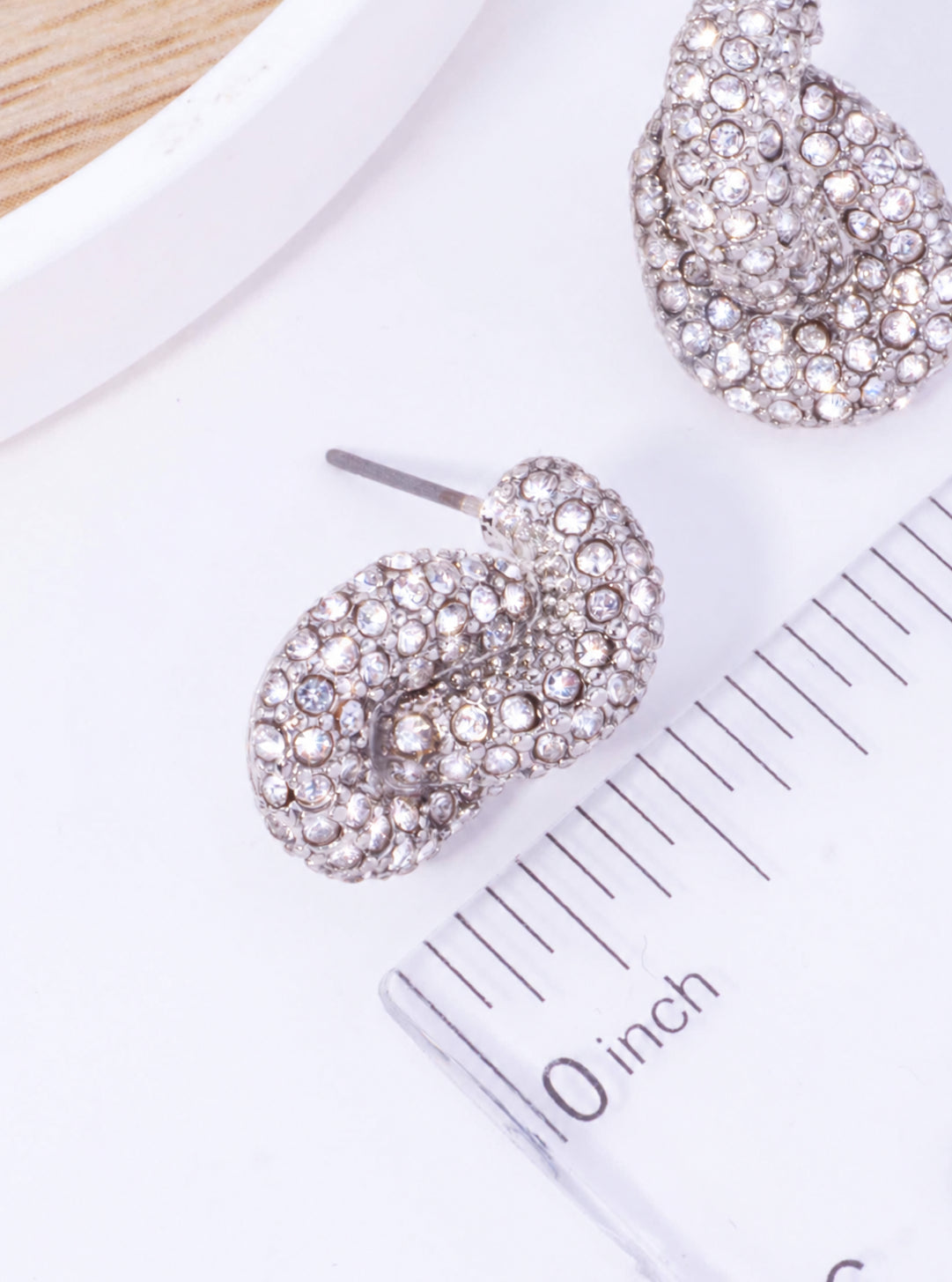 Elegant Knot Rhinestone Pave Stud Earrings