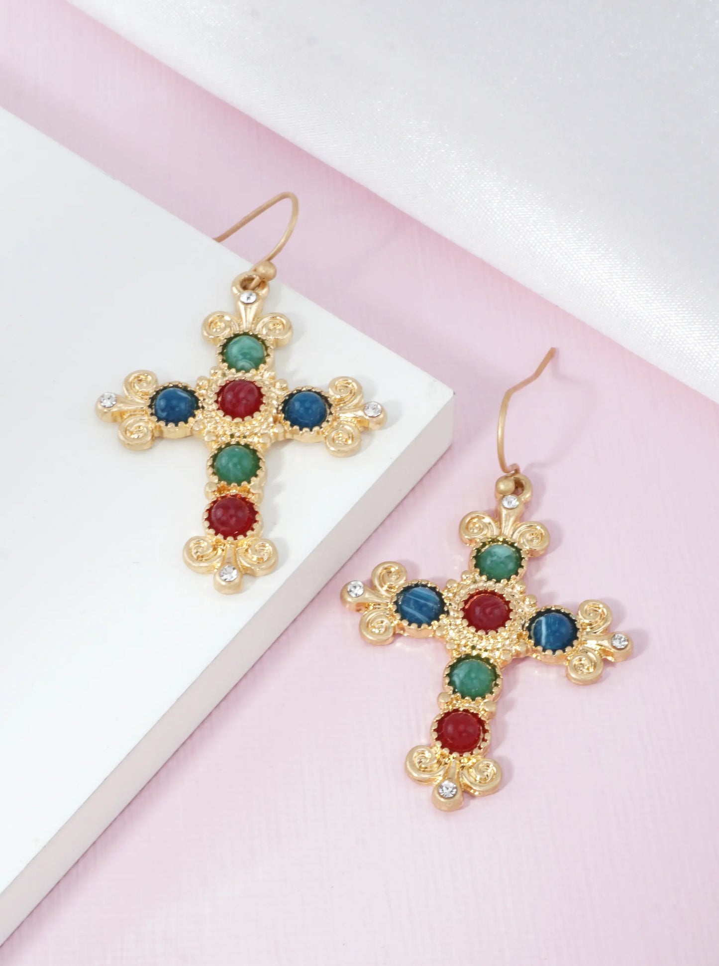 Pearl Religious Dangle Earrings