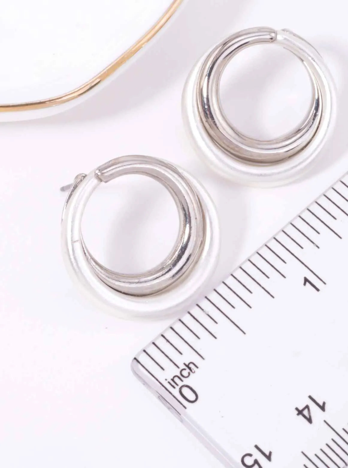 Matte Polished Double Round Hoop Earrings